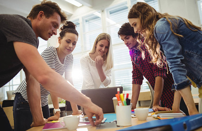 Graphic designers in a meeting700